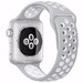 Curea iUni compatibila cu Apple Watch 1/2/3/4/5/6/7, 44mm, Silicon Sport, Argintiu/Alb
